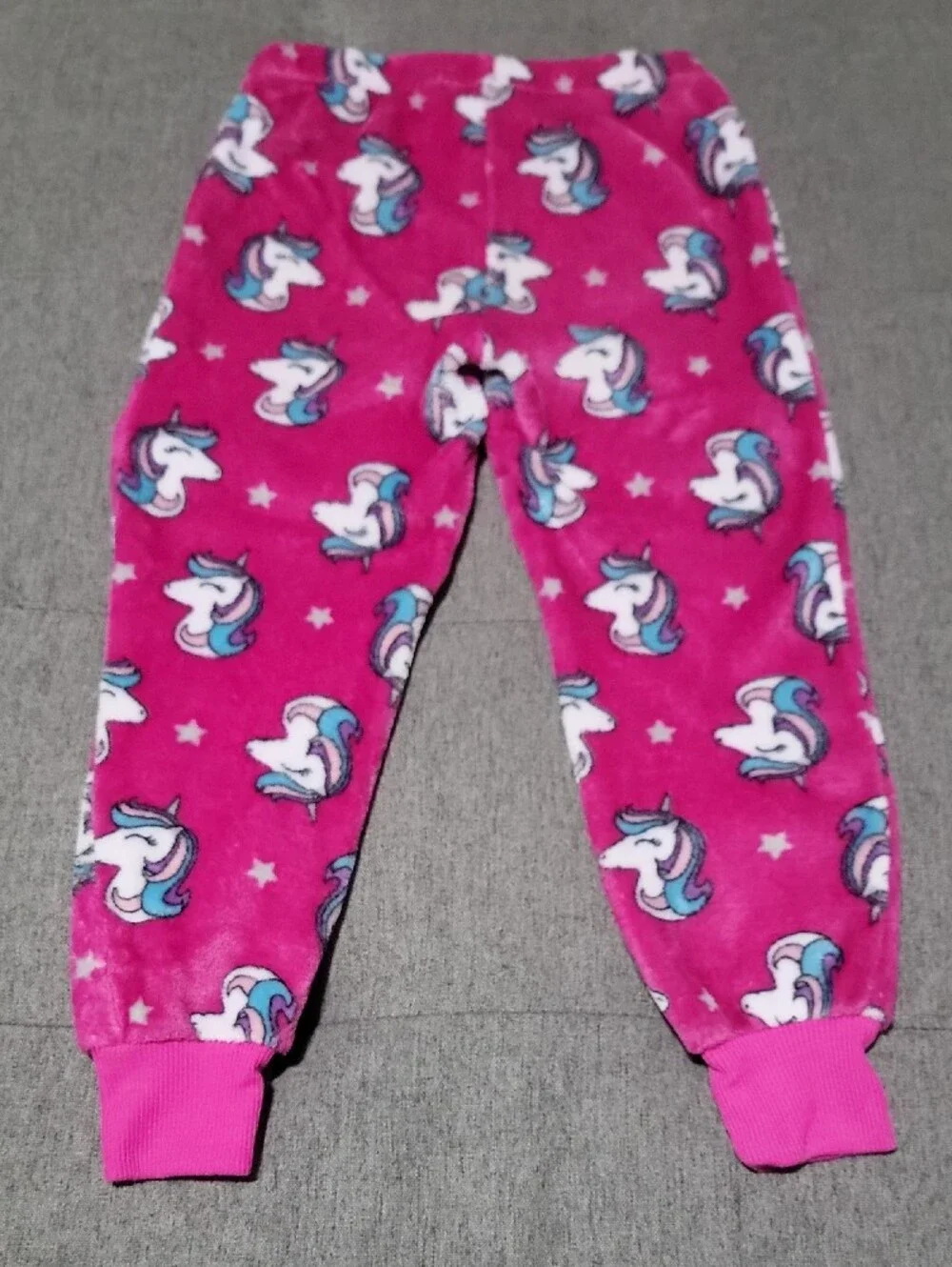 wonder nation Gray Top & Pink Unicorn Print Kids Pajama Set S(6-6X)